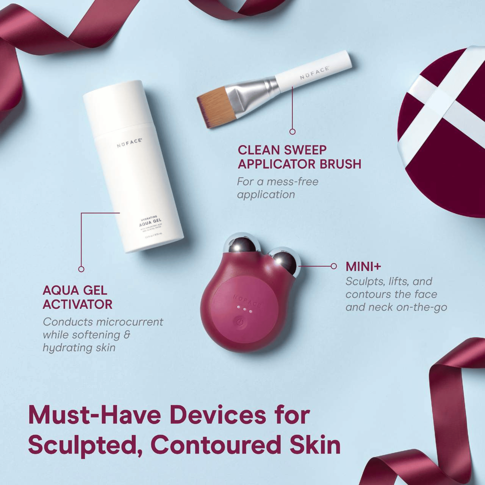 NuFACE MINI+ Microcurrent Facial Device - Limited Edition Velvet Rose