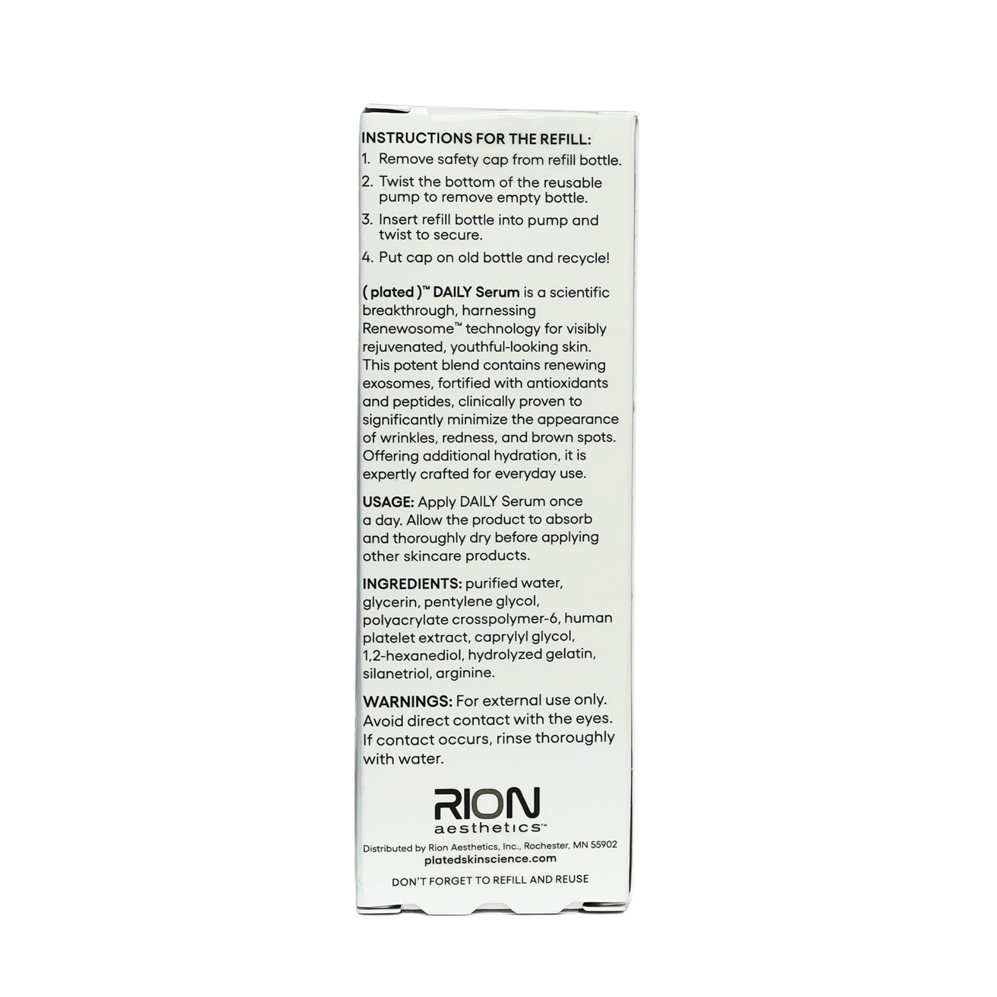 Plated Skin Science DAILY Serum Refill