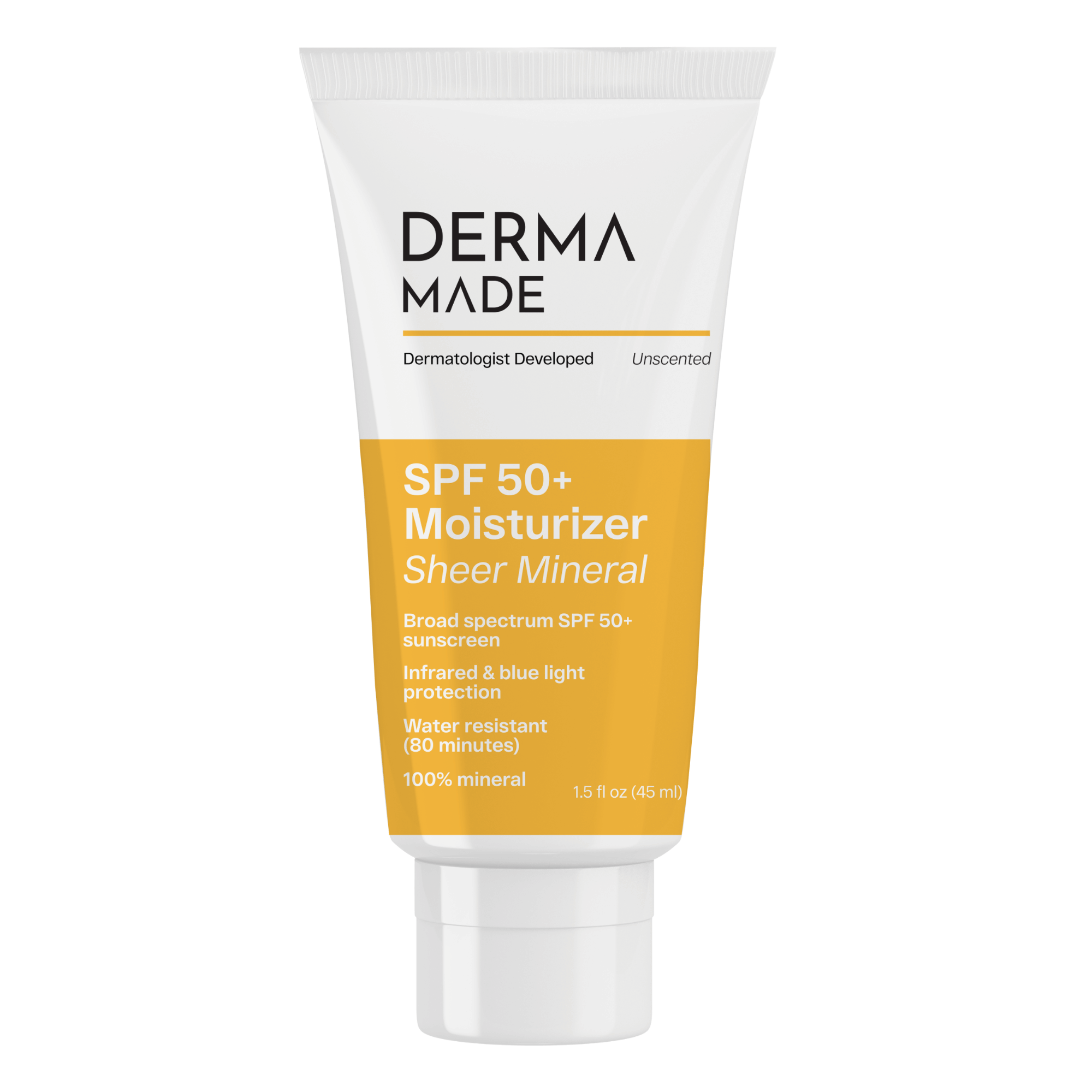 Derma Made SPF 50+ Moisturizer 100% Sheer Mineral Sunscreen