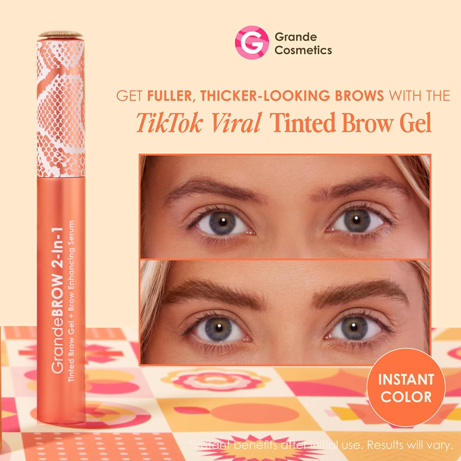 Grande Cosmetics GrandeBROW 2-in-1 Tinted Brow Gel + Serum