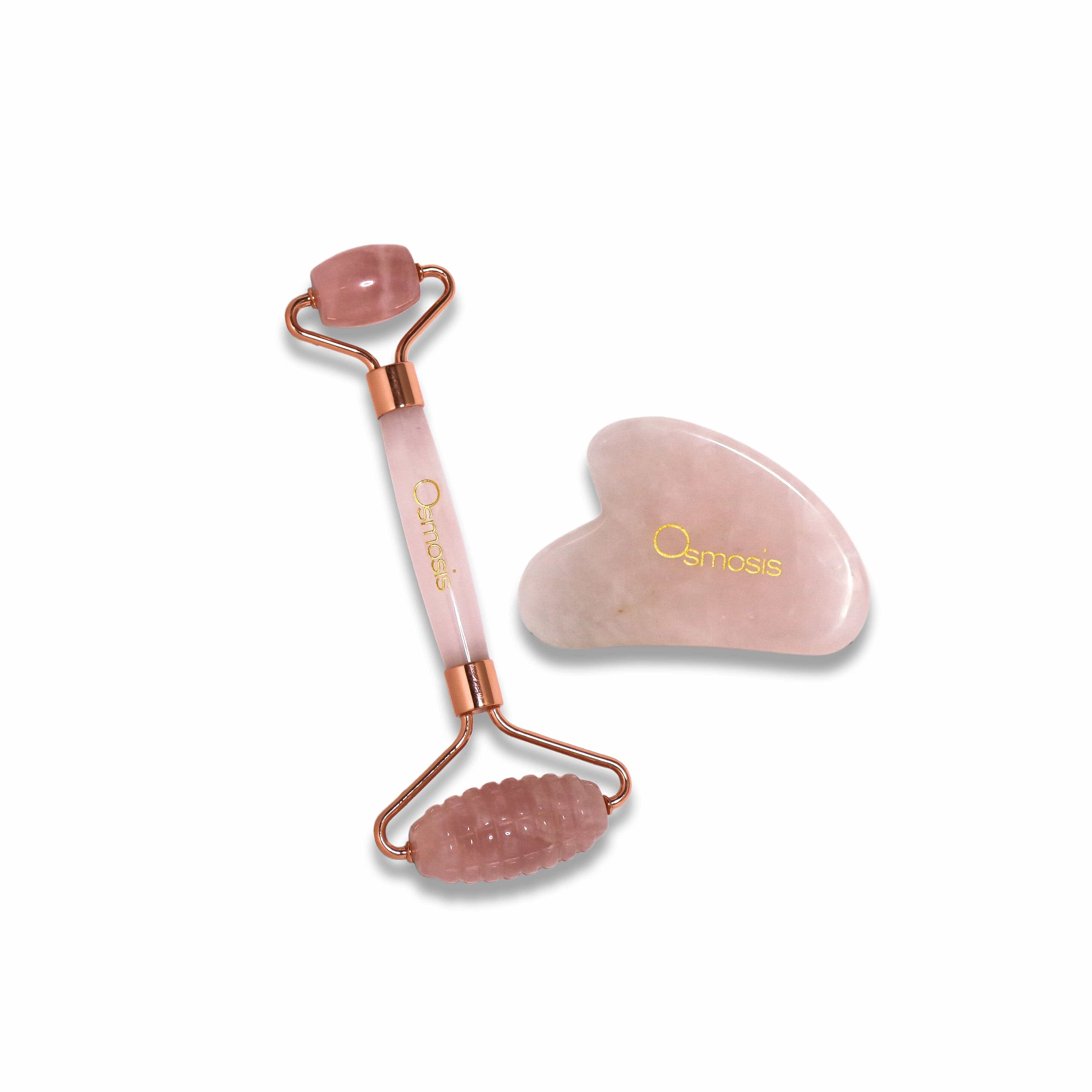 Osmosis Rose Quartz Facial Roller & Gua Sha Set