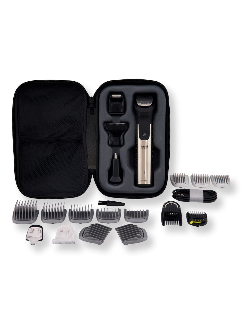 Philips Norelco Multigroomer Series 9000 21 piece Mens Grooming Kit for Beard Body Face Nose & Ear