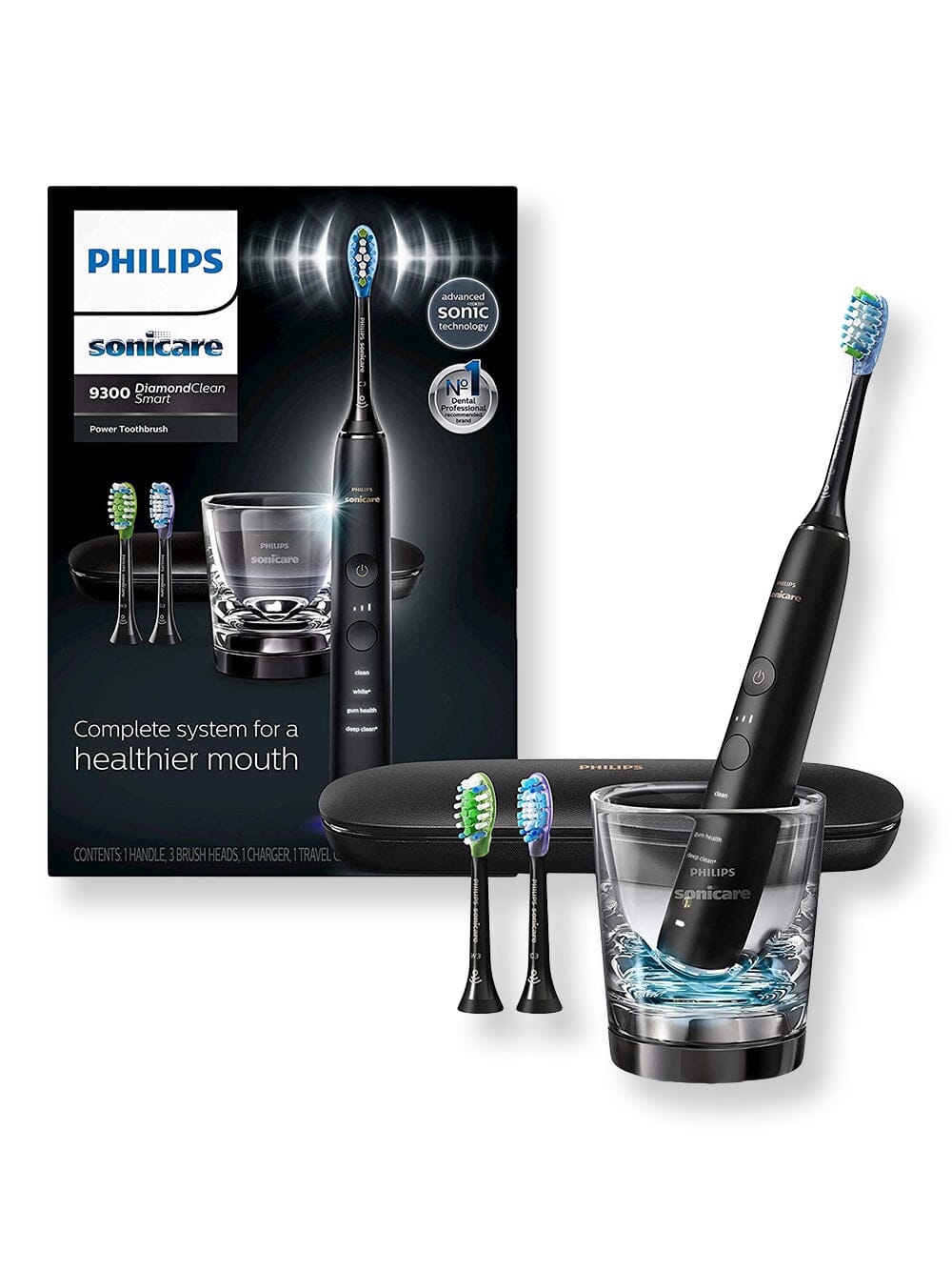 Philips Sonicare DiamondClean Smart Electric Rechargeable Toothbrush 9300 Series Black HX9903/11