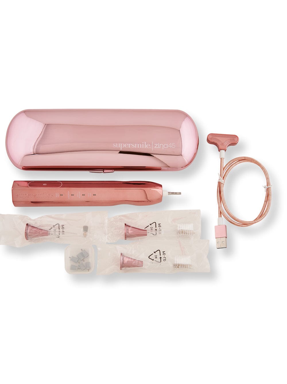Supersmile Zina45 Sonic Pulse Toothbrush Chrome Rose Gold with Case