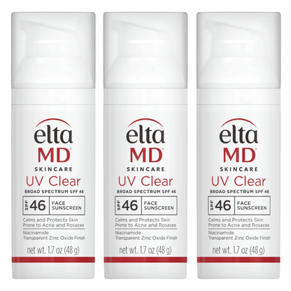EltaMD UV Clear Untinted SPF 46 Broad-Spectrum 3-Pack ($132 Value)