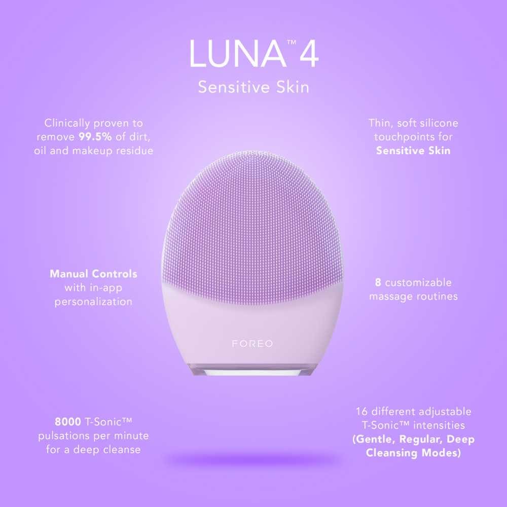 FOREO LUNA 4 Facial Cleansing & Firming Massage Device for Sensitive Skin