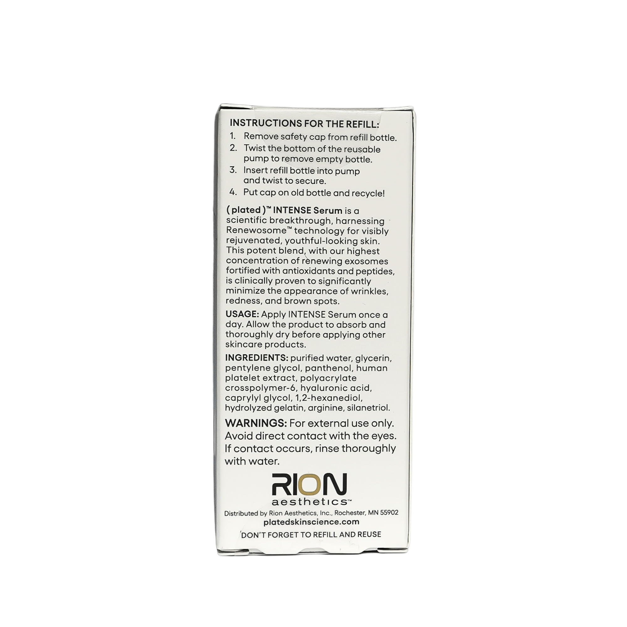 Plated Skin Science INTENSE Serum Refill