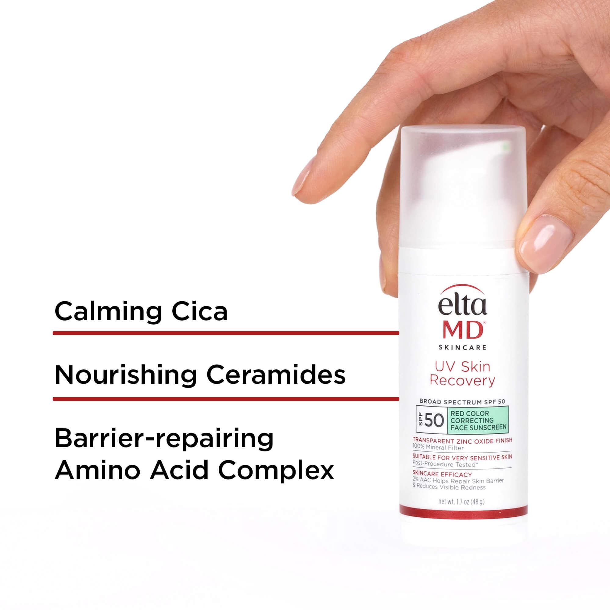 EltaMD UV Skin Recovery Red Color Correcting Green Tint Broad Spectrum SPF 50
