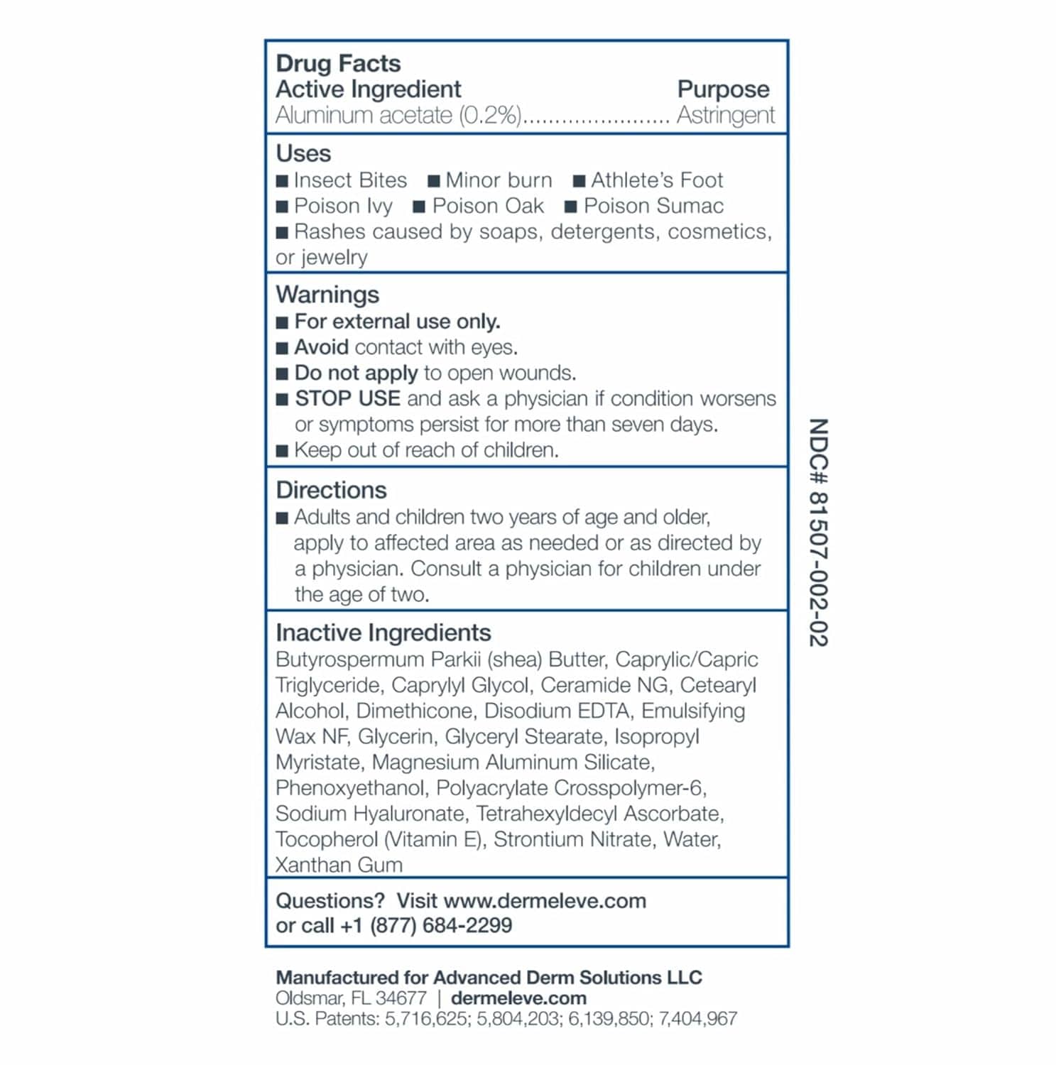 Dermeleve Steroid Free Anti-Itch Soothing Cream 4 oz.