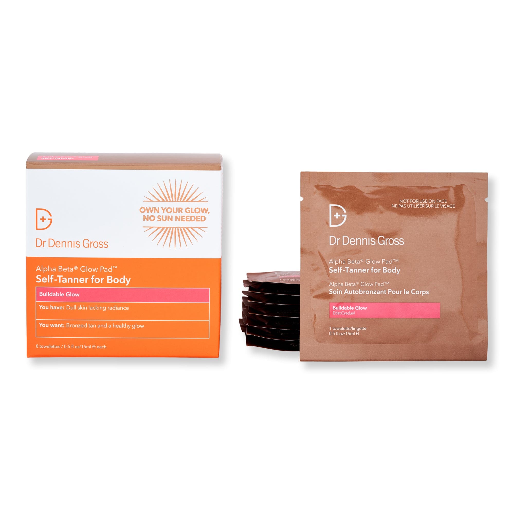 Dr. Dennis Gross Alpha Beta Glow Pad Self-Tanner for Body Buildable Glow