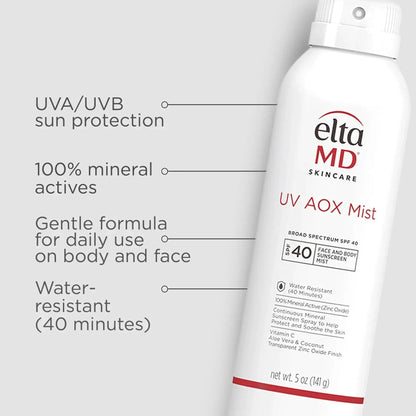 EltaMD UV AOX Mist Broad Spectrum SPF 40 DUO ($92 Value)