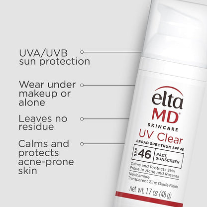 EltaMD UV Clear Untinted SPF 46 Broad-Spectrum Duo ($90 Value)