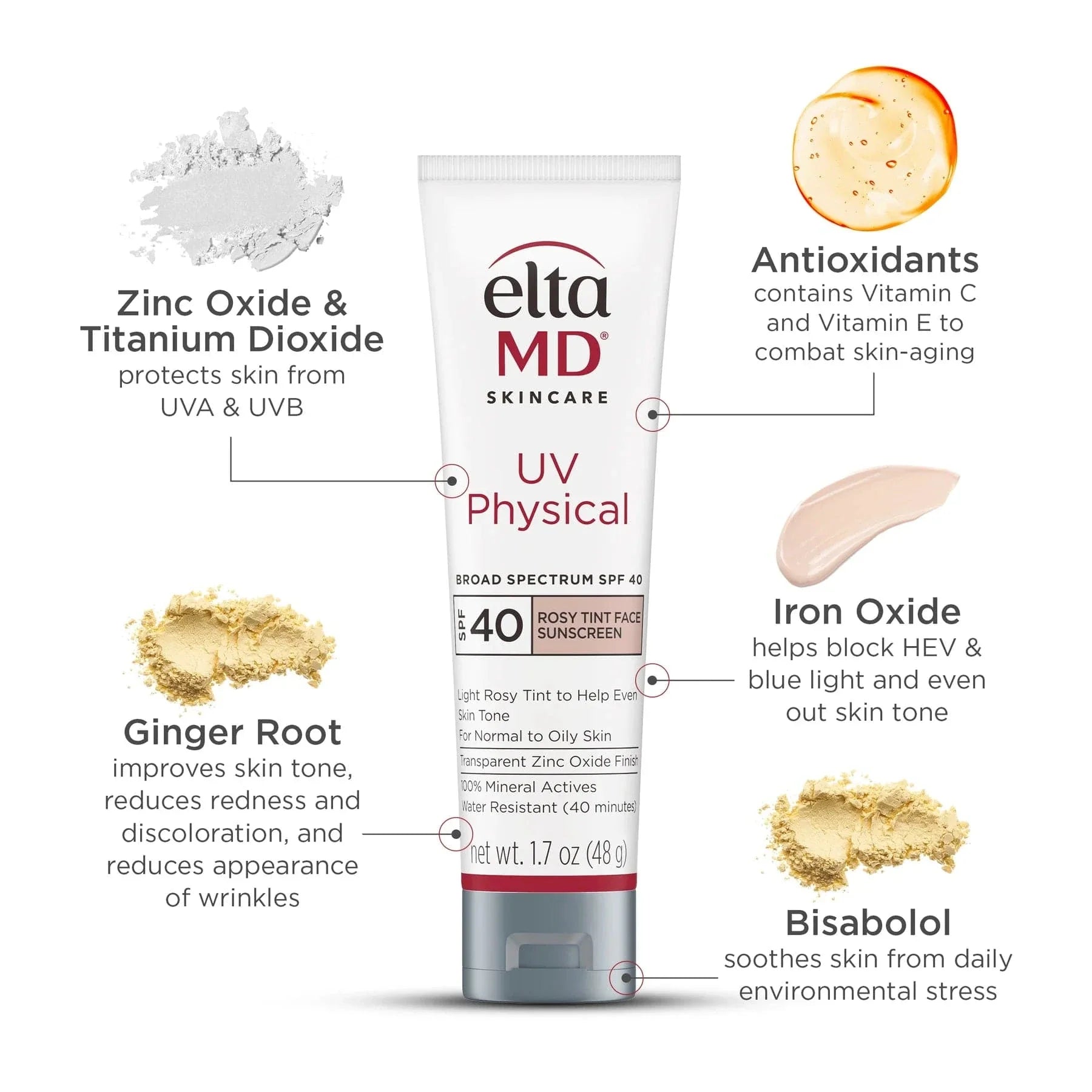 EltaMD UV Physical Rosy Tint Broad Spectrum SPF 40