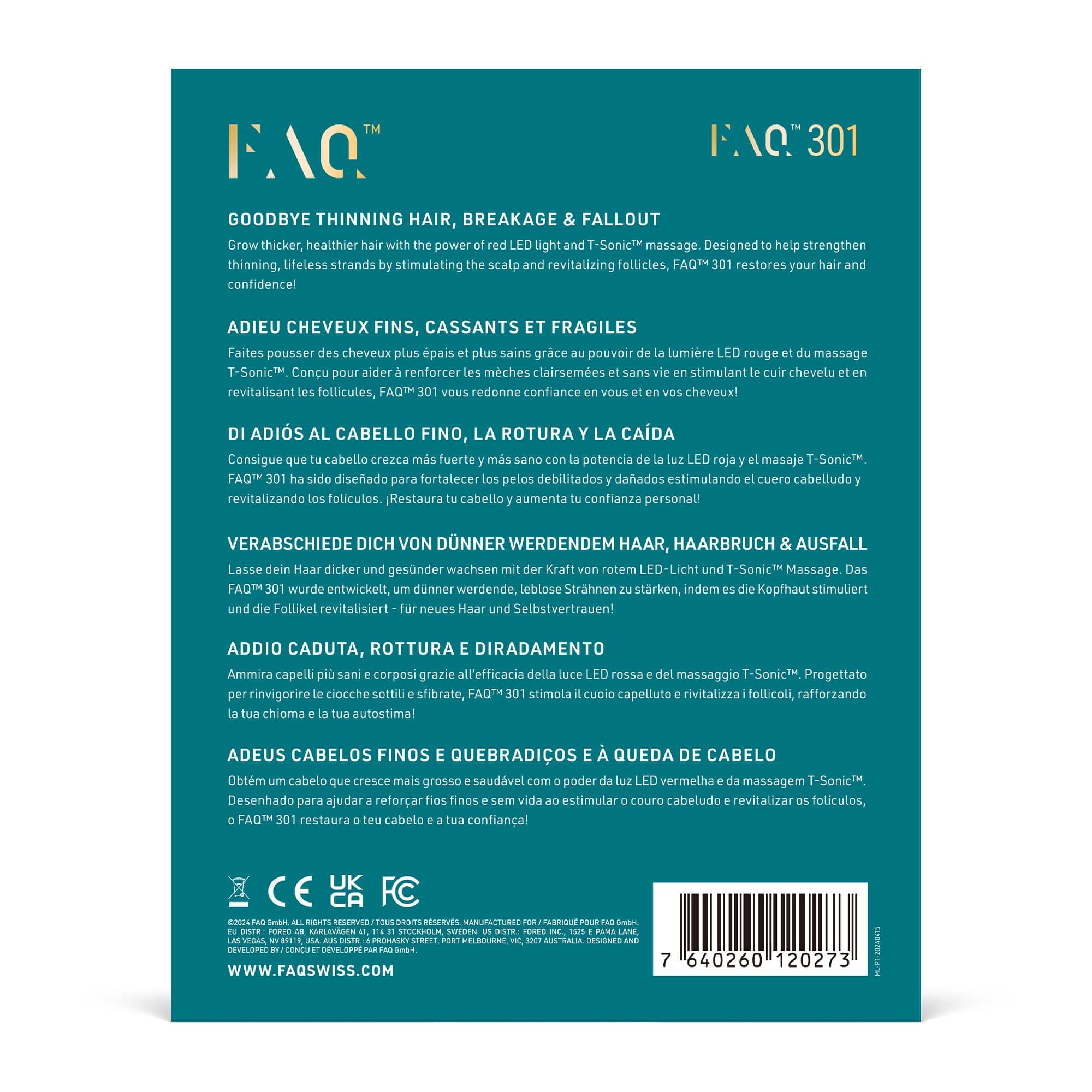 FOREO FAQ™ 301 LED Hair Strengthening Scalp Massager