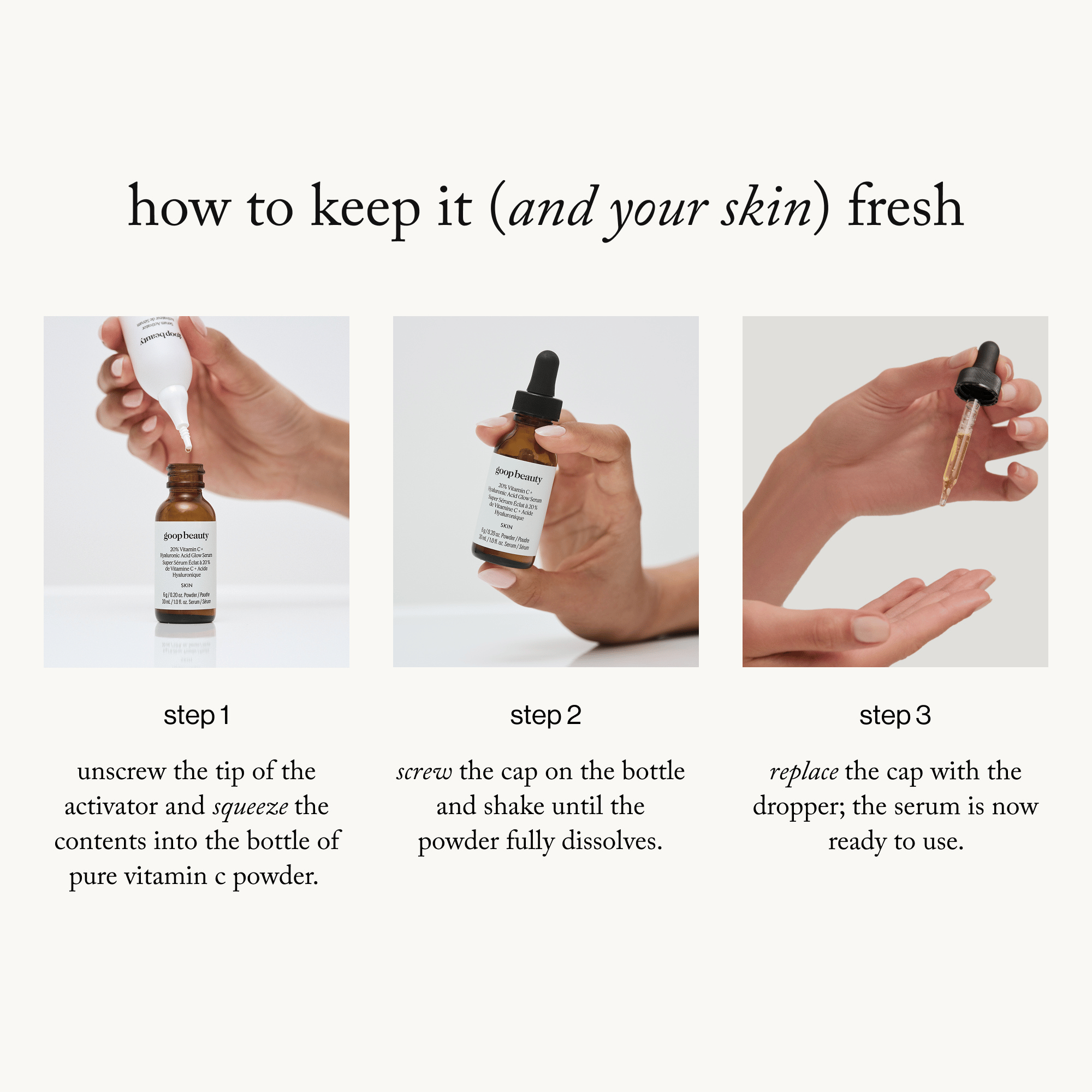 goop beauty 20% Vitamin C + Hyaluronic Acid Glow Serum
