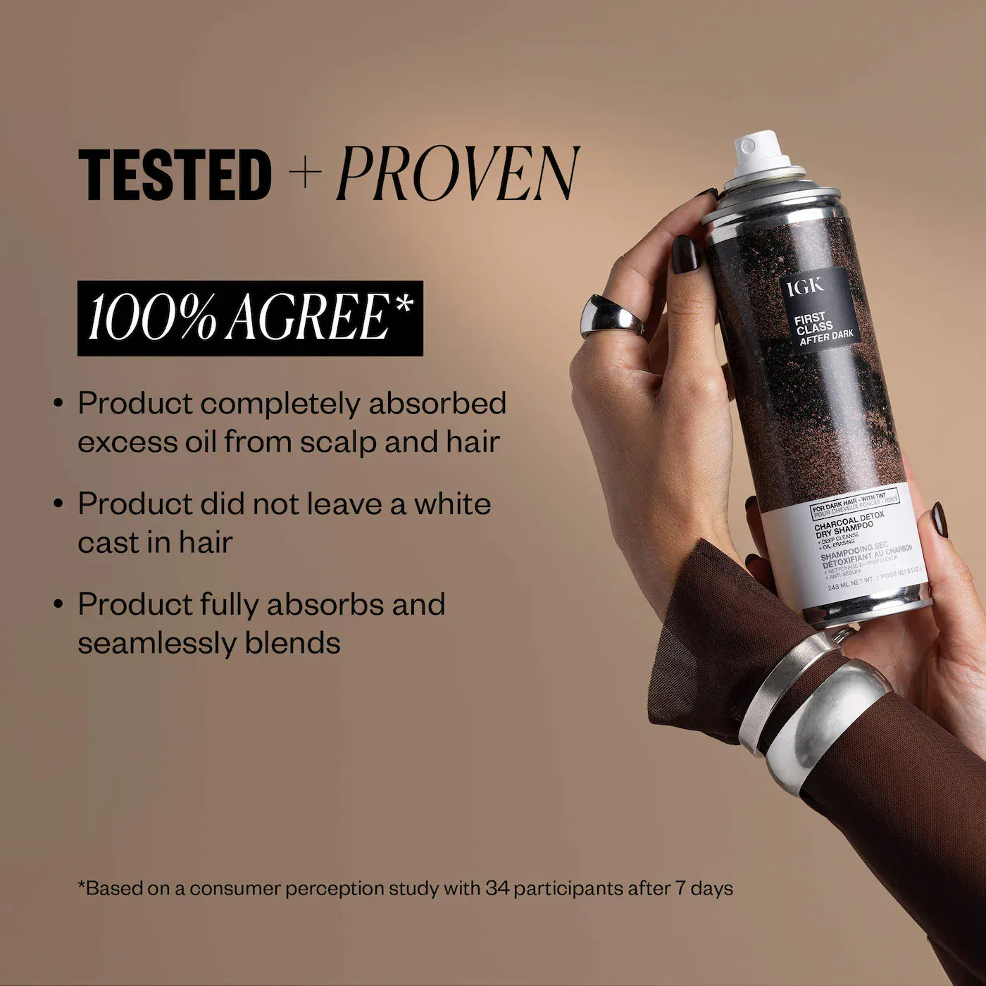 IGK First Class After Dark Tinted Charcoal Detox Dry Shampoo