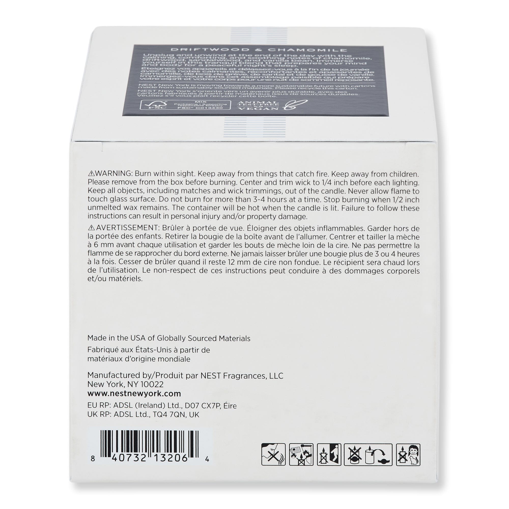 NEST New York Driftwood & Chamomile Classic Candle