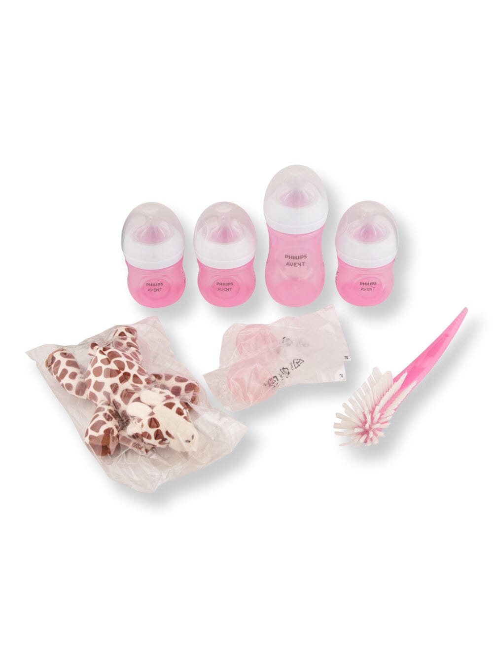 Philips Avent Natural Baby Bottle with Natural Response Nipple Pink Baby Gift Set With Snuggle