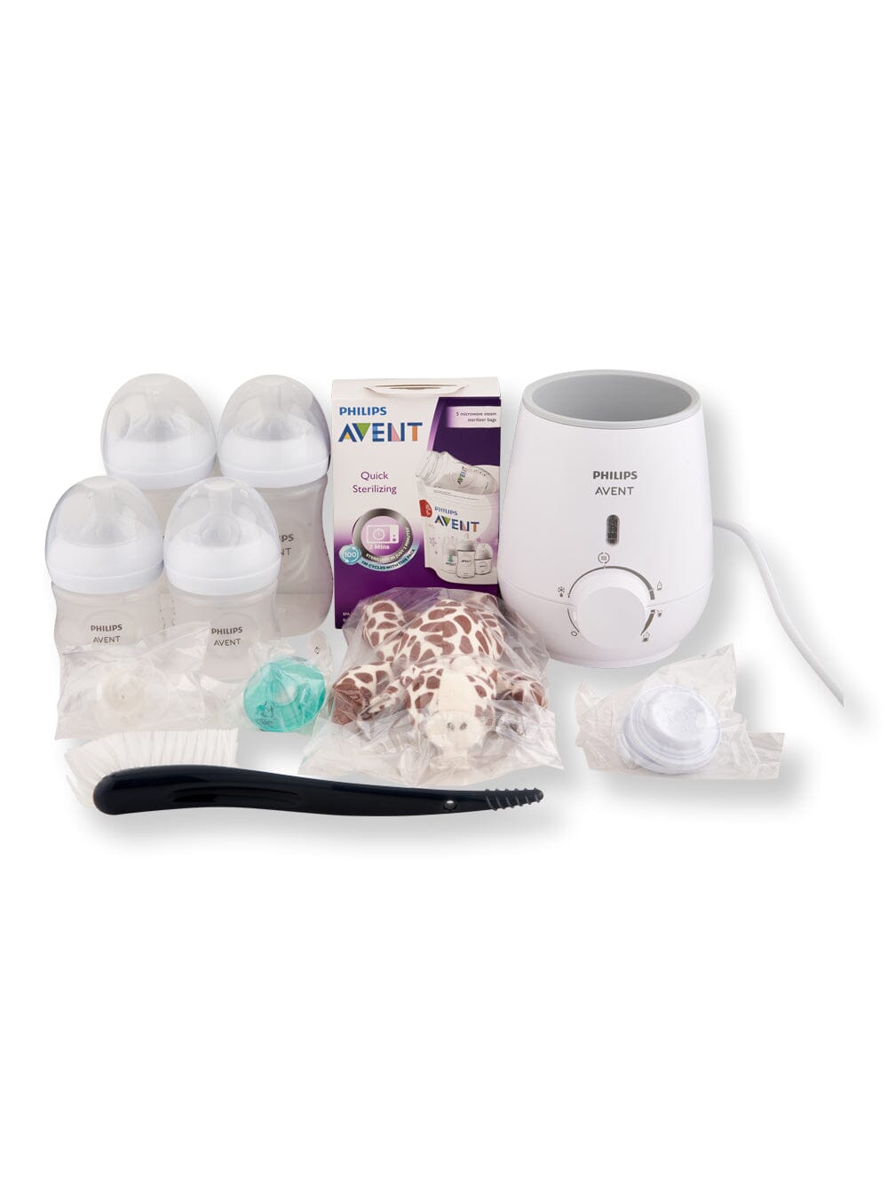 Philips Avent Natural with Natural Response Nipple All In One Gift Set With Snuggle Giraffe