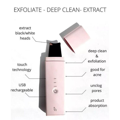 Solaris Laboratories NY Ultrasonic Exfoliator Skin Scrubber + Blue LED