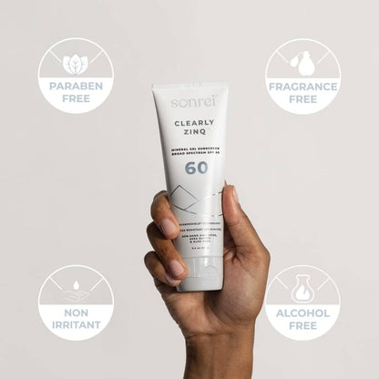 Sonrei Clearly Zinq SPF 60 Mineral Sunscreen Gel